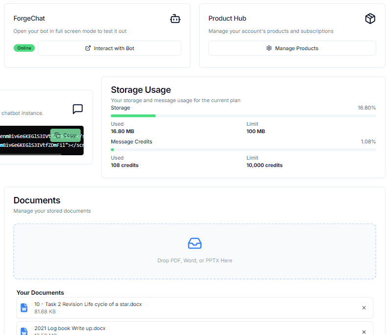 Comprehensive User Dashboard